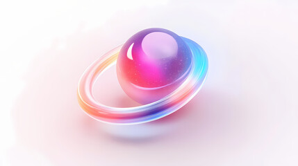 Obraz premium Quasar 3d minimalist cute isometric icon on a white background. Quasar. Illustration