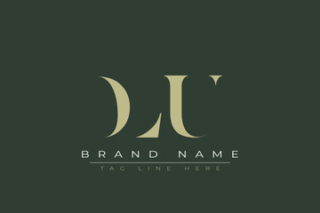 DLU abstract letter logo design. This logo is designed by three abstract letters. 