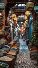 Vibrant Muttrah Souq Spices Lanterns and Arabian Culture