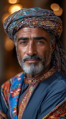 Fototapeta premium Omani Man Portrait Culture Tradition Hospitality Middle East