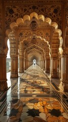 Lahore Fort Grand Mughal Architecture Intricate Details Historical Heritage India