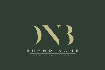 DNB abstract letter logo design. This logo is designed by three abstract letters. 