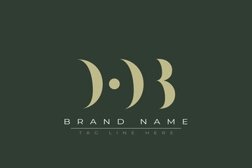 DOB abstract letter logo design. This logo is designed by three abstract letters. 