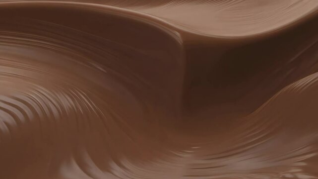 An abstract background featuring smooth, chocolate-like waves with a rich mousse color and soft, airy texture.