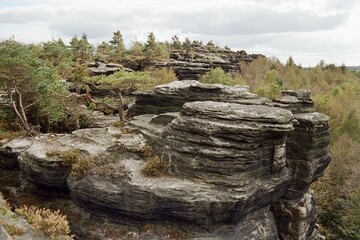 Tiske steny in Czechia on 29. September 2024 on color film - blurriness and noise of scanned 35mm film were intentionally left in image