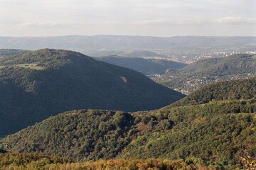 Elbe valley from Varhost in Czechia on 14. October 2024 on color film - blurriness and noise of scanned 35mm film were intentionally left in image