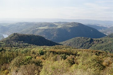 Elbe valley from Varhost in Czechia on 14. October 2024 on color film - blurriness and noise of scanned 35mm film were intentionally left in image