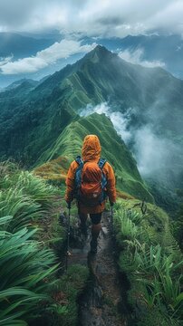 Hiking Mount Pulag Majestic Mountain Lush Greenery Adventurous Trek