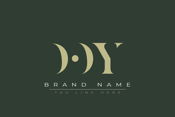 DOY abstract letter logo design. This logo is designed by three abstract letters. 