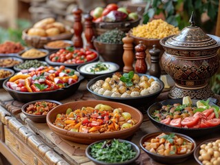 Delicious Middle Eastern Cuisine Buffet Traditional Food Platter