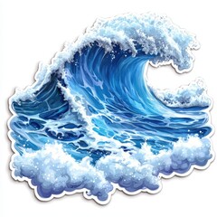 Captivating crest of ocean waves sticker