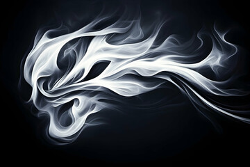 Abstract smoke skull design, dark background, graphic resource, website banner. Generative AI
