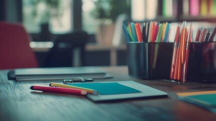 Organized Workspace with Intrusive Pen
