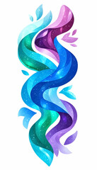 Abstract swirling cosmic design, vibrant galaxy texture, white background, for website banners. Generative AI