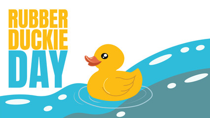 Rubber duckie day design templet banner