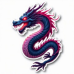 Majestic dragon sticker with vibrant colors and fierce expression capturing the essence of mythical power 