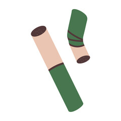 Cigarette butt. Set of trash, dirt and garbage. Cartoon flat illustration. Bad harmful habit of smoking. Small object