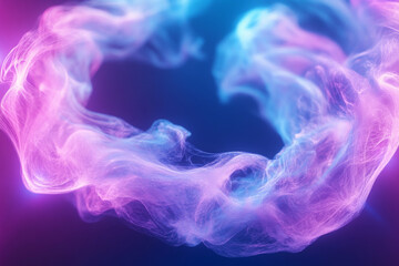 Obraz premium Dynamic smoke swirl in vibrant pink and blue hues, creating ethereal atmosphere