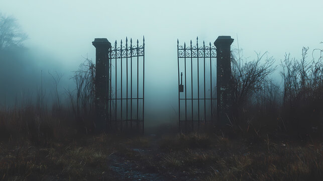 haunted desolate iron gate