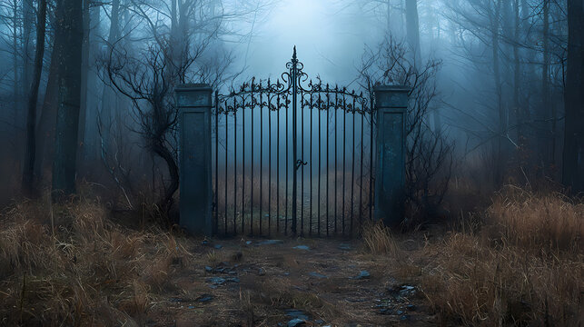 haunted desolate iron gate