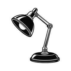 Simple Desk Lamp Silhouette Vector Illustration