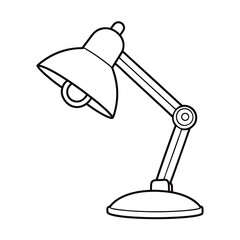 Editable Desk Lamp Outline Vector Graphic