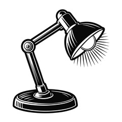 Simple Desk Lamp Silhouette Vector Illustration