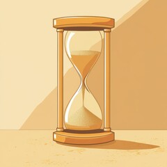 Classic hourglass with golden sand, symbolizing the passage of time and the importance of patience.