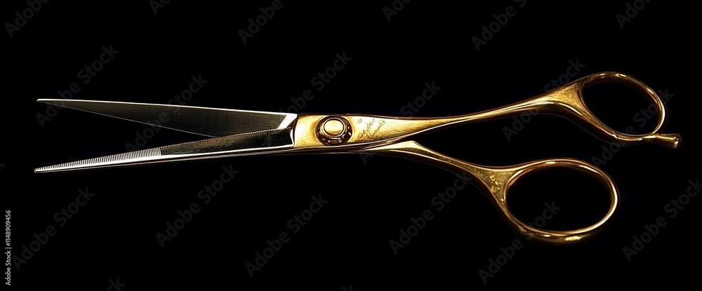 Poster a pair of elegant gold-handled scissors designed for precise cutting.