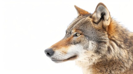 Obraz premium Close Up Portrait of a Wild Wolf on a White Background