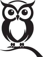 A black and white owl silhouette design