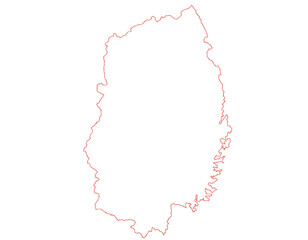 岩手県　地図　白色　イラスト