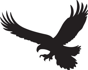A black and white eagle silhouette design