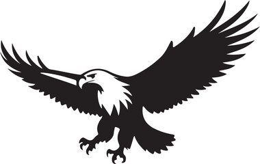 Obraz premium A black and white eagle silhouette design