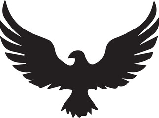 A black and white eagle silhouette design