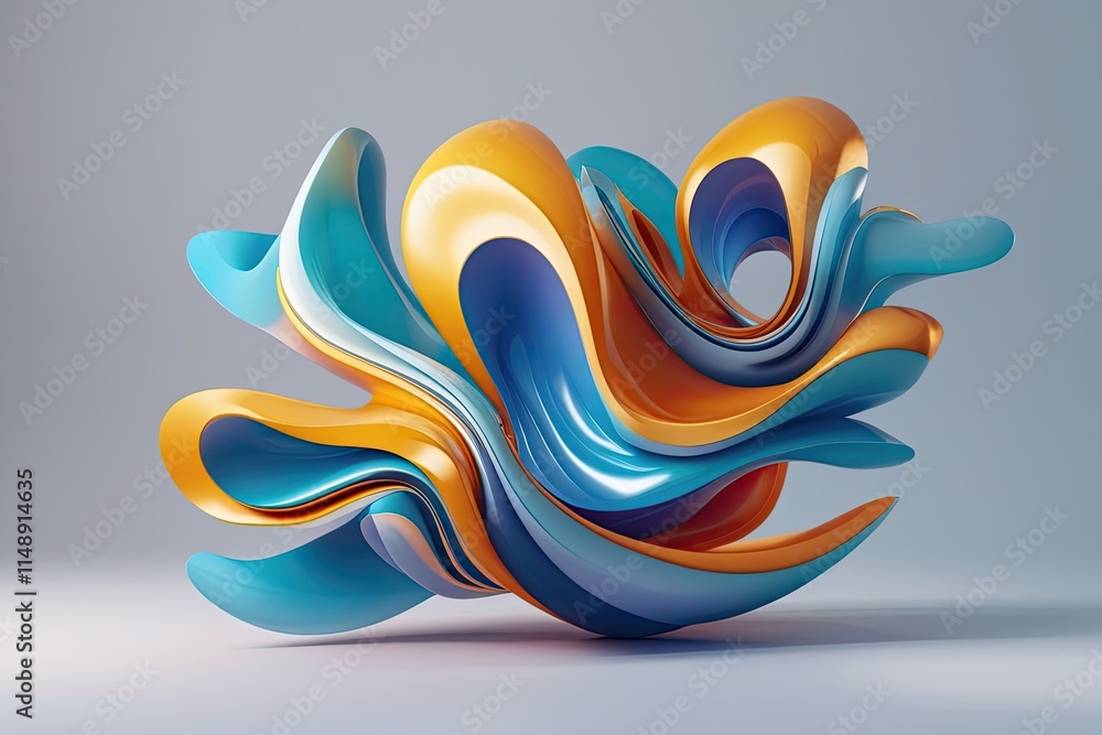 Poster surreal three-dimensional dynamic shape design