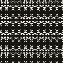 Fototapeta premium Simple minimalist geometric seamless pattern. Abstract monochrome minimal background with small floral shapes. Subtle repeat design for decor, print.