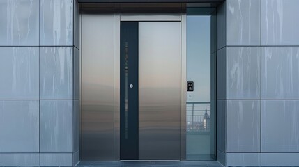 Minimalist Double Door Entrance with Contemporary Architecture