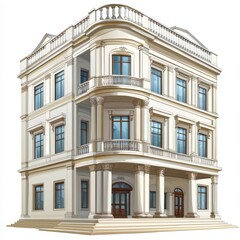 Fototapeta premium A beautifully designed classical building showcasing elegant architecture and detailed balcony features.