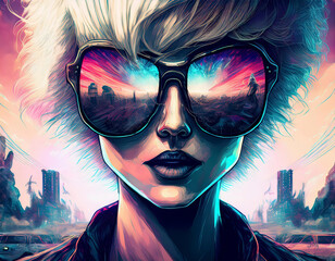 digital portrait. beautiful girl. digital illustration and manipulation