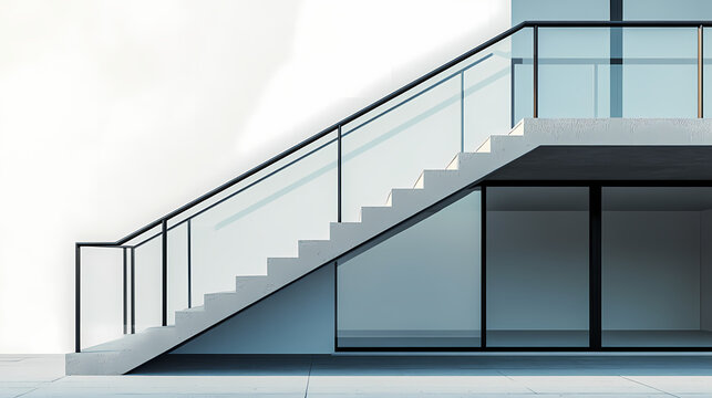3d illustration features customizable modern minimal railings for stairs, balconies, and fences (transparent background). ideal for adding a sleek touch to your design. Wrought. Illustration
