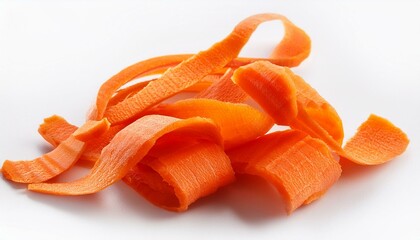 carrot peels on white background