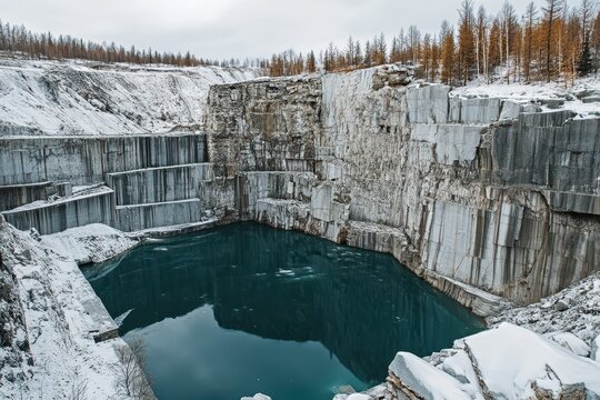 deserted marble mine Iskitim Russia Novosibirsk area