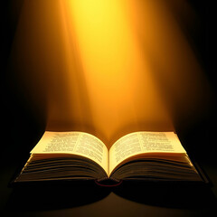 Open book with mystic bright ligh