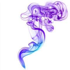 Ethereal Tendrils of Smoke Rising on a White Background