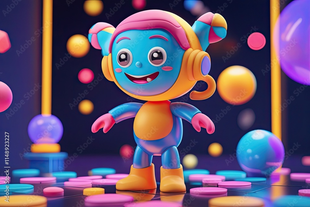 Aufkleber interactive 3d experiment featuring vibrant playful figures and engaging elements
