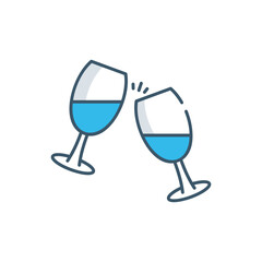 Champagne Cheers vector icon