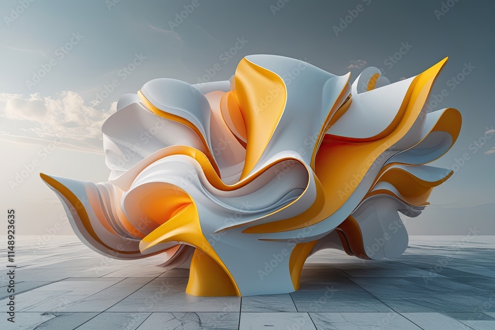 Poster dynamic surreal three-dimensional shape design concepts