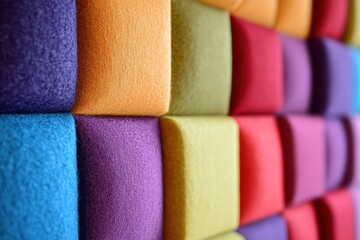 Detailed view of vibrant sound absorbing wall panel