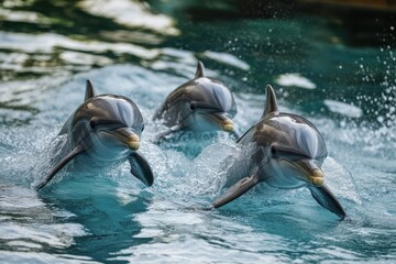 Obraz premium Dolphins showcase their grace
